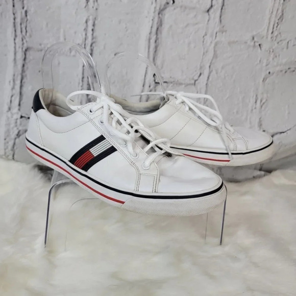 TOMMY Hilfiger Womens White Oneas Classic Low Top Preppy Sneaker Size 10 M - Picture 7 of 13